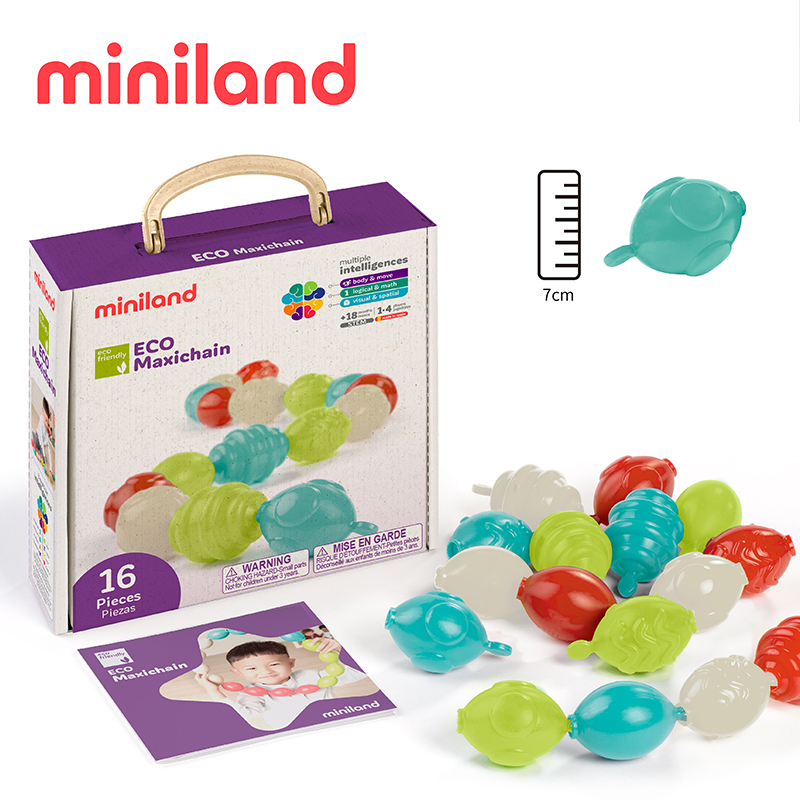 ML000204 - 【西班牙miniland】ECO大尺寸觸覺按壓串接組16入