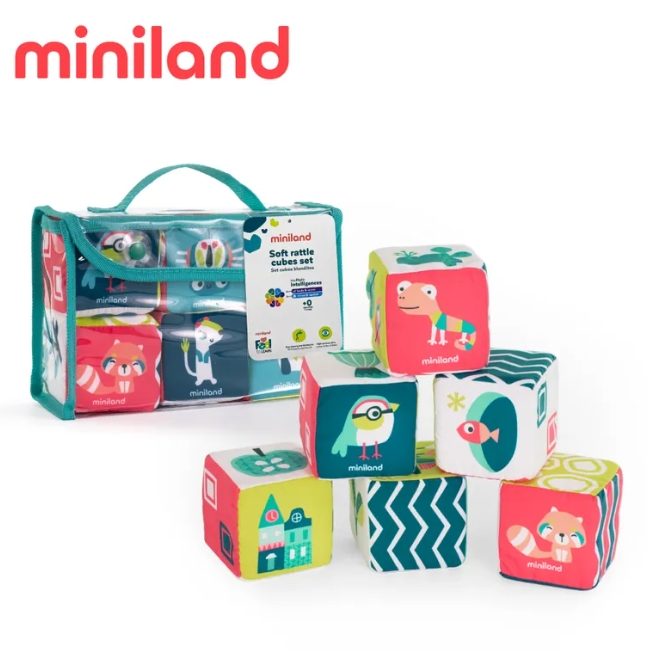 ML000243 - 【西班牙miniland】軟方塊視聽&手肌6入組